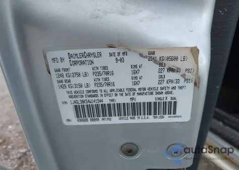 2004 Jeep Liberty Renegade z USA, uszkodzony, nr VIN 1J4GL38K54W141544